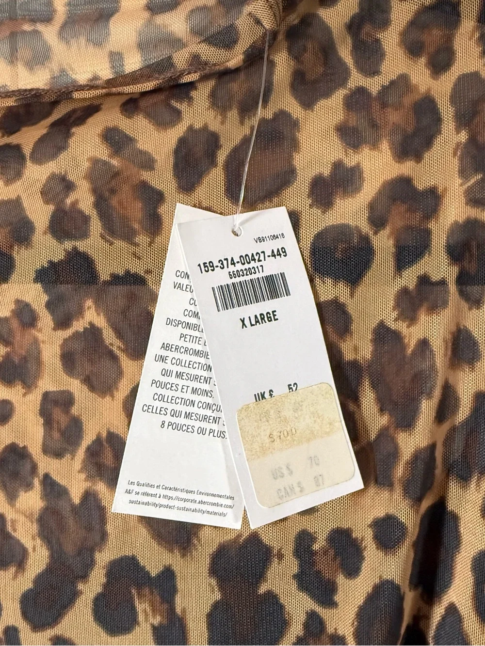 NWT Size XL Abercrombie & Fitch Paloma Leopard Print Mini Dress - Tan & Black.